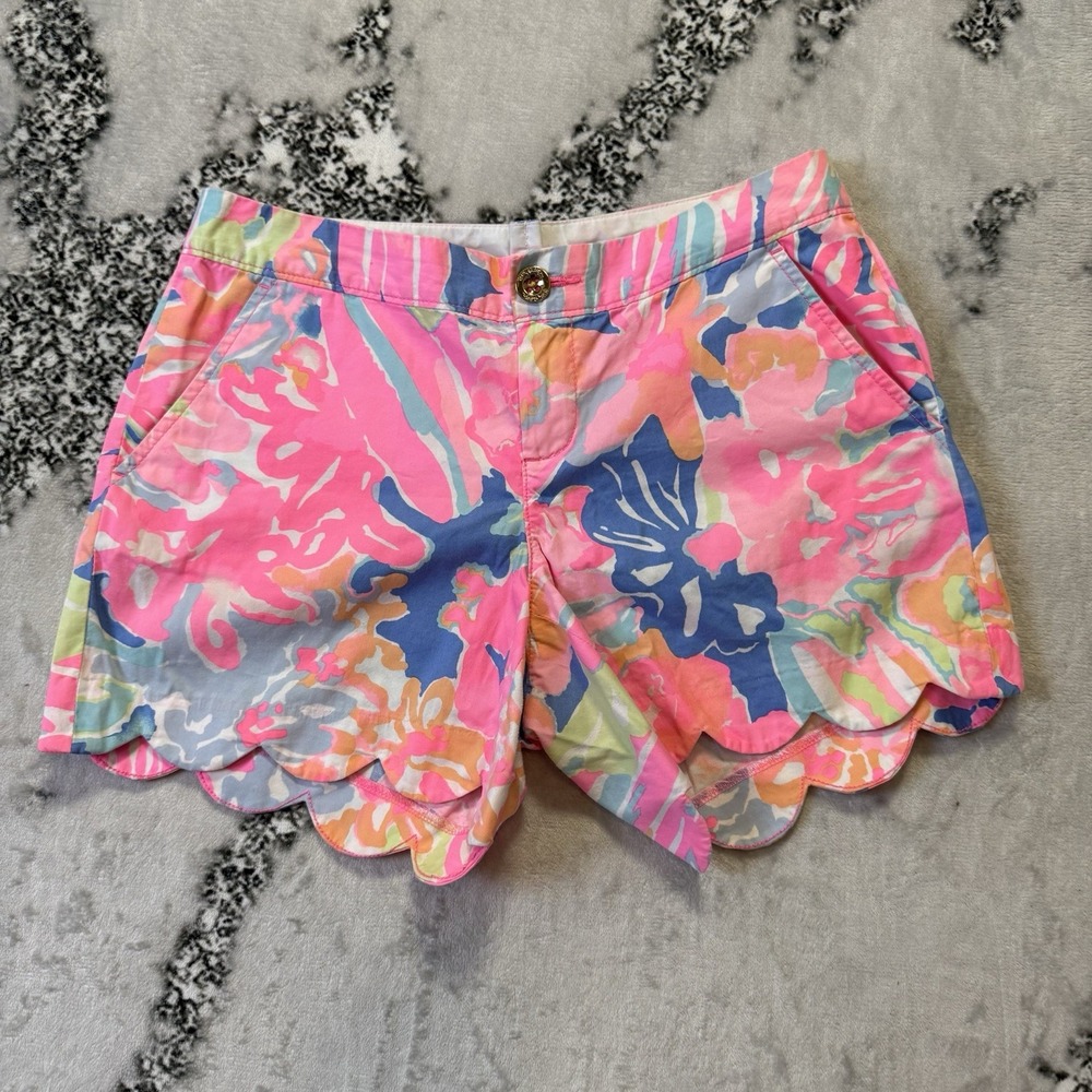 Lilly Pulitzer Shorts Womens Size 4 Pink‎ Multi Tie Dye Floral The Buttercup